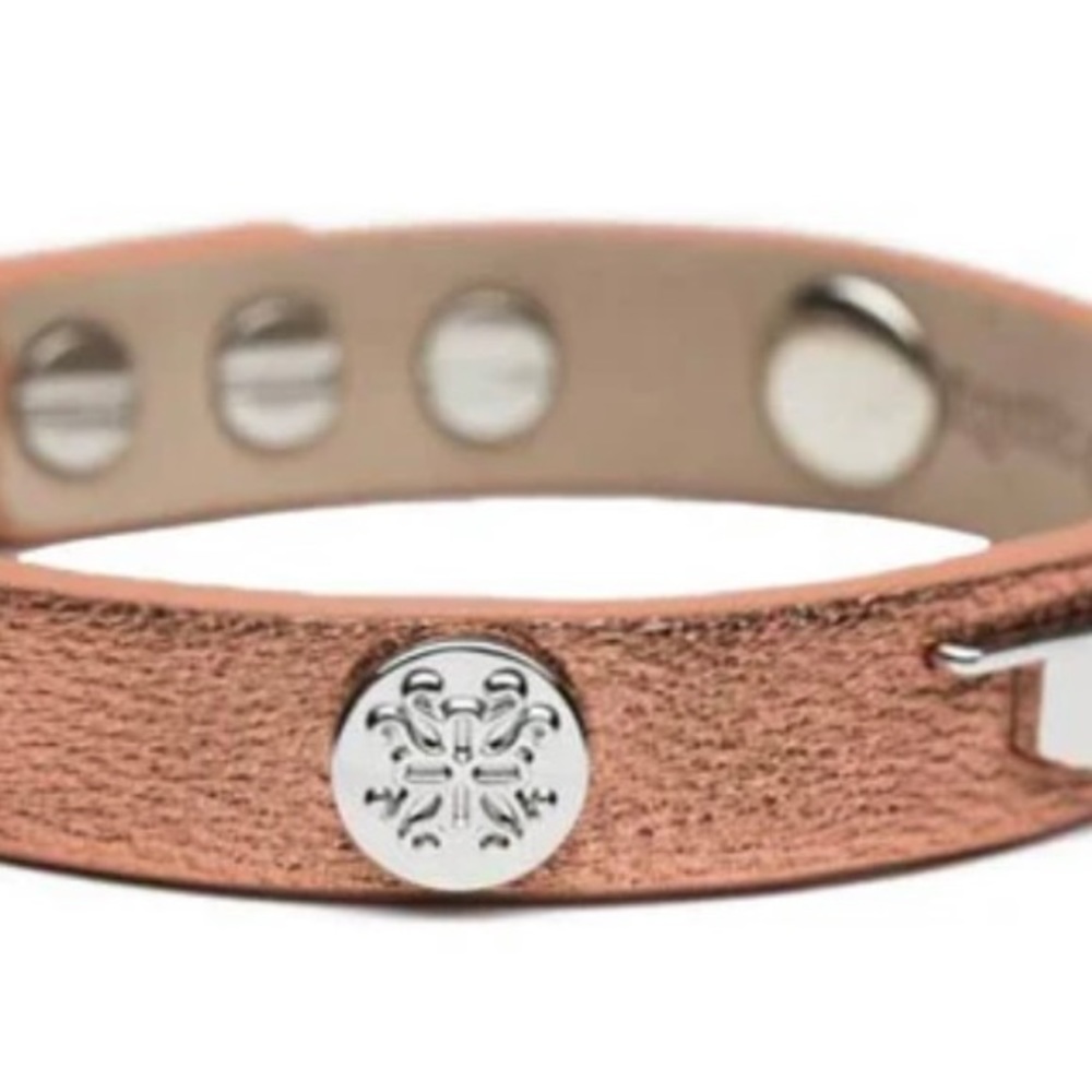 New RUSTIC CUFF Meagen Metallic Oklahoma Single Wrap Peach with Silver